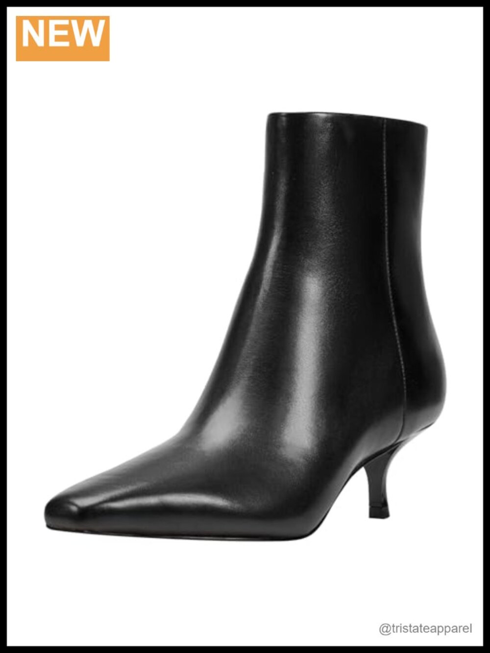 Marc Fisher LTD Kiona Leather Kitten Heel Square Toe Ankle Booties